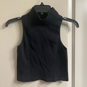 Mock-neck Cropped Tank Top